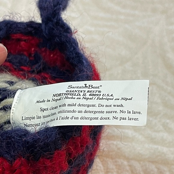 Christmas Stocking Santa's Best Wool
Fair Isle Sock blue snowman Icelandic Knit - Picture 4 of 4